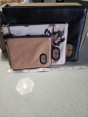 Coach Packable Trio Wallet Set - Black & Blush